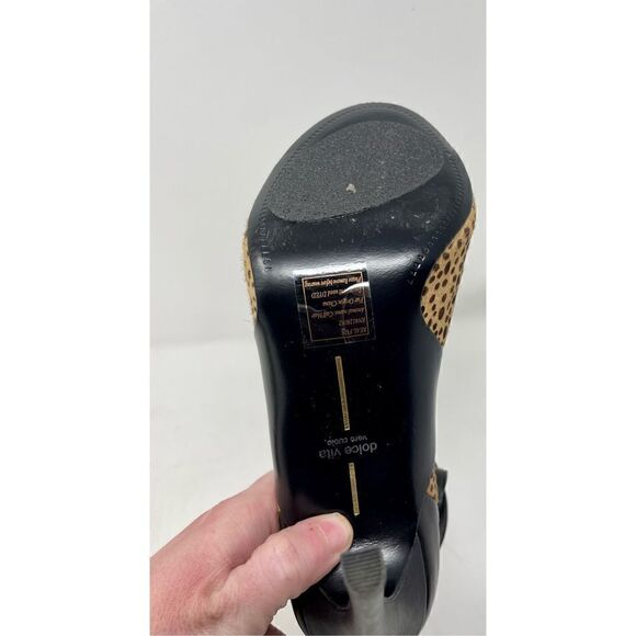 🔴 Dolce Vita Halima Leopard-print calf hair pump with peep toe size 8 - Picture 13 of 16